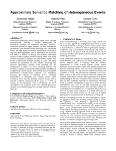 Approximate Semantic Matching of Heterogeneous Events Souleiman Hasan Sean O’Riain Edward Curry