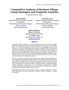 Competitive Analysis of Business Filings Using Ontologies and Linguistic Analytics