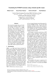 Translating the FINREP taxonomy using a domain-specific corpus