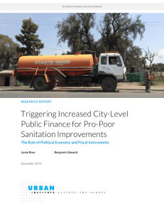 Triggering Increased City-Level Public Finance for Pro-Poor Sanitation Improvements