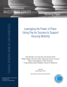 INVESTMENT CENTER Working Paper Leveraging the Power of Place: