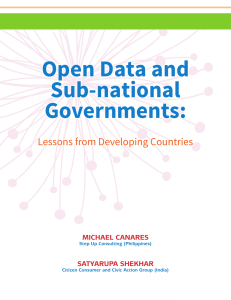 Open Data and Sub-national Governments: Lessons from Developing Countries