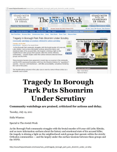 Tragedy In Borough Park Puts Shomrim Under Scrutiny