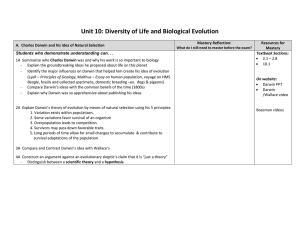 Unit 10: Diversity of Life and Biological Evolution