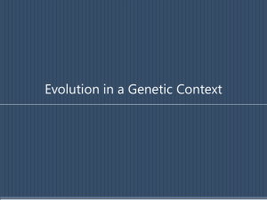 Evolution in a Genetic Context
