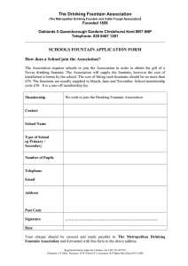 The Drinking Fountain Association SCHOOLS FOUNTAIN APPLICATION FORM