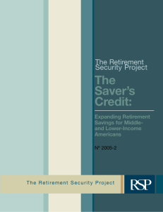The Saver’s Credit: The Retirement