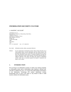 INFORMATION SECURITY CULTURE A. MARTINS , JAN ELOFF
