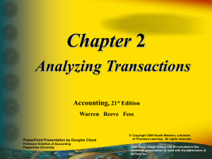 Chapter Analyzing Transactions Accounting, 21