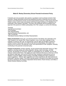 Mabel B. Wesley Elementary School Parental Involvement Policy