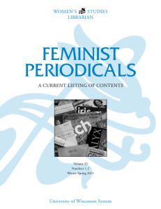 FEMINIST PERIODICALS WOMEN’S        STUDIES LIBRARIAN