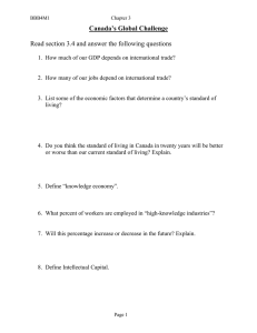 Canada’s Global Challenge  Read section 3.4 and answer the following questions