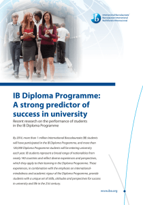 IB Diploma Programme: A strong predictor of success in university