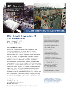 Real Estate Development and Investment JBS Brandeis