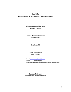 Bus 157a Social Media &amp; Marketing Communications