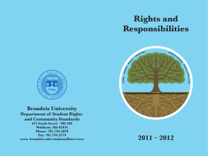 Rights and Responsibilities 2011 – 2012 Brandeis University