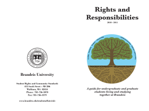 Rights and Responsibilities A guide for undergraduate and graduate students living and studying