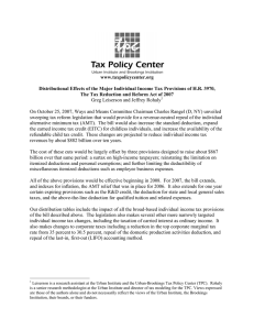 www.taxpolicycenter.org  Distributional Effects of the Major Individual Income Tax Provisions of...