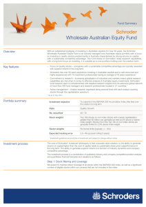 Schroder Wholesale Australian Equity Fund Fund Summary Overview