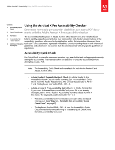 Using the Acrobat X Pro Accessibility Checker