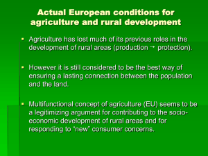 Actual European conditions for agriculture and rural development