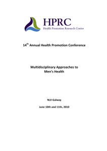 14 Annual Health Promotion Conference Multidisciplinary Approaches to