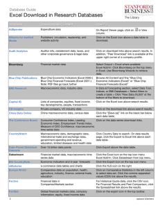 Excel Download in Research Databases Database Guide  Database