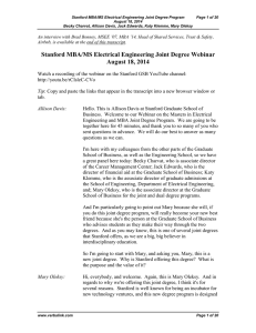 Stanford MBA/MS Electrical Engineering Joint Degree Program Page 1 of 20