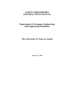 SAFETY PROCEDURES AND PRACTICES MANUAL Department of Aerospace Engineering and Engineering Mechanics