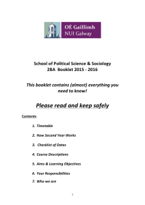 Please	read	and	keep	safely School	of	Political	Science	&amp;	Sociology 2BA		Booklet	2015	-	2016