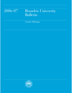 2006-07 Brandeis University Bulletin Course Offerings