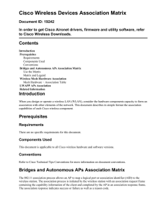 Cisco Wireless Devices Association Matrix