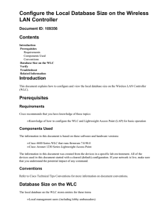 Configure the Local Database Size on the Wireless LAN Controller Contents Introduction