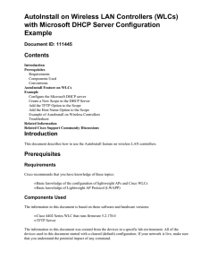 AutoInstall on Wireless LAN Controllers (WLCs) with Microsoft DHCP Server Configuration Example Contents