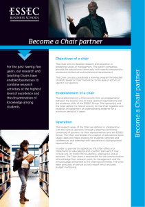 Become a Chair partner For the past twenty-five Objectives of a chair