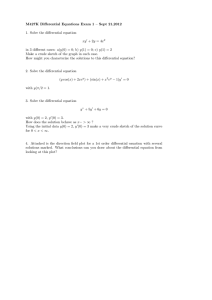 M427K Differential Equations Exam 1 – Sept 21,2012 xy