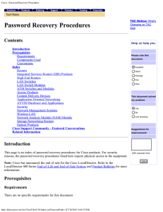 Password Recovery Procedures Contents