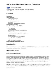 MPTCP and Product Support Overview Contents