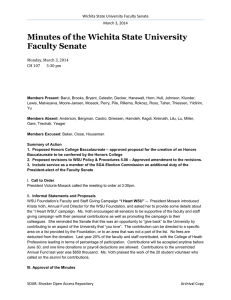 Minutes of the Wichita State University Faculty Senate