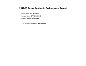 2012-13 Texas Academic Performance Report HOUSTON ISD GRADY MIDDLE 101912068