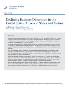 Declining Business Dynamism in the Abstract May 2014