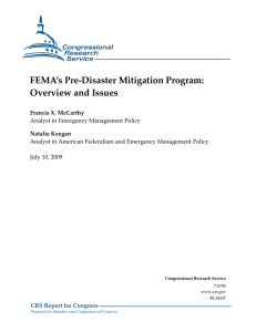 FEMA’s Pre-Disaster Mitigation Program: Overview and Issues