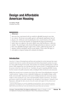 Design and Affordable American Housing Abstract