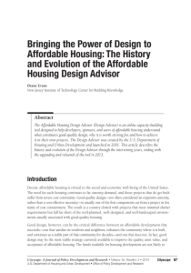 Bringing the Power of Design to Affordable Housing: The History