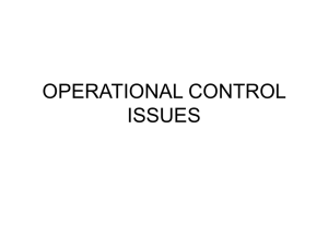 OPERATIONAL CONTROL ISSUES