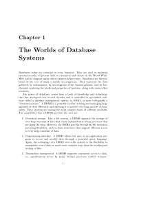 The Worlds of Database Systems