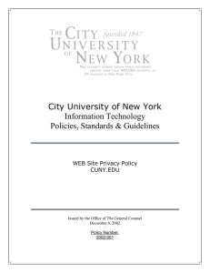 City University of New York Information Technology Policies, Standards &amp; Guidelines