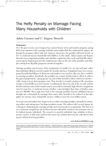 The Hefty Penalty on Marriage Facing Many Households with Children Summary