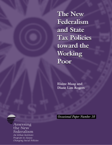 The New Federalism and State Tax Policies