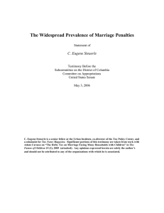 The Widespread Prevalence of Marriage Penalties C. Eugene Steuerle
